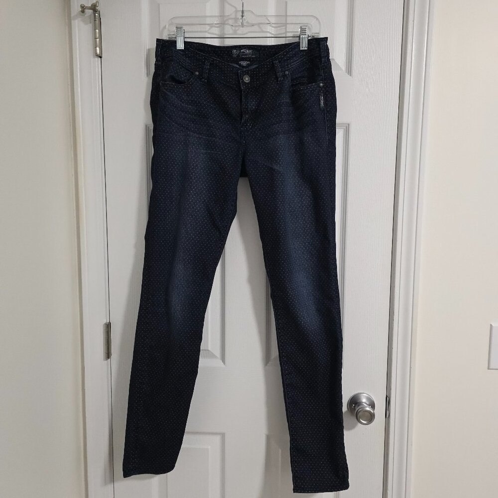 Silver Jeans Women's 32x31 Suki Super Skinny Blue Polka Dot